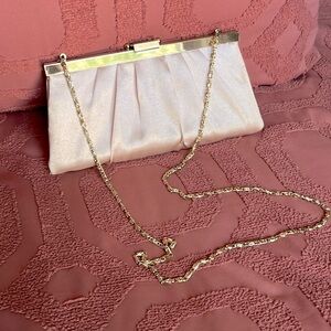 Champagne satin clutch purse